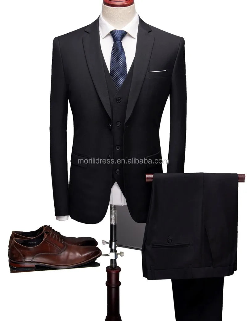 High Quality 3 Pieces One or Two Buttons  Navy Blue Color Wedding Suit Party Business Man Suit in Stock MMSB5 NovaCart