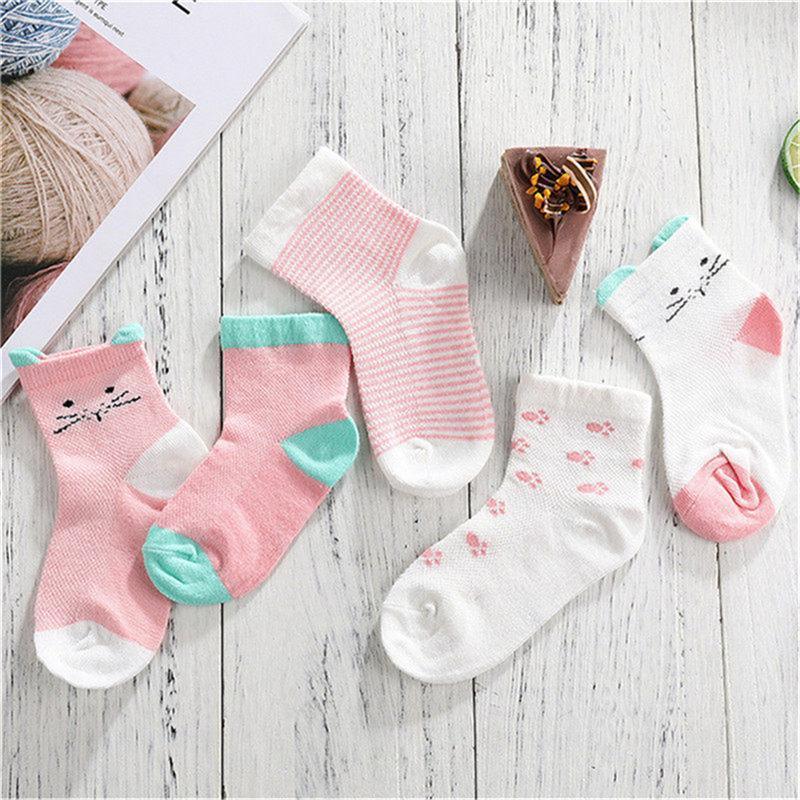 5 Pair Cotton Mustache Printing Socks Baby Girls & Boys For 1-3 Year Elastic Warm And Comfortable Kids Sock Stevvex