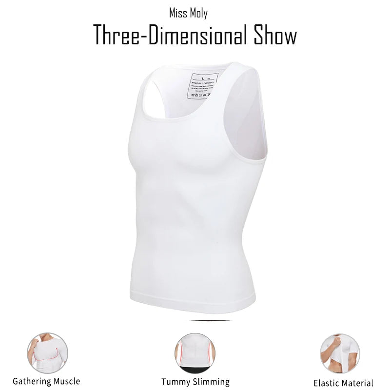Mens Slimming Body Shaper Chest Compression Shirts Tummy Control Shapewear Gynecomastia Abdomen Slim Vest Waist Trainer Corset NovaCart