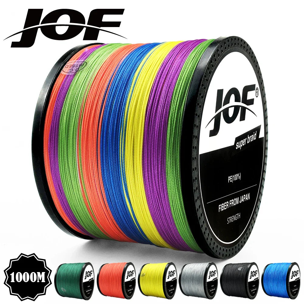 JOF 300M 500M 1000M 8 Strands 4 Strands 18-88LB PE Braided Fishing Wire Multifilament Super Strong Fishing Line Japan Multicolor Pi-Mart