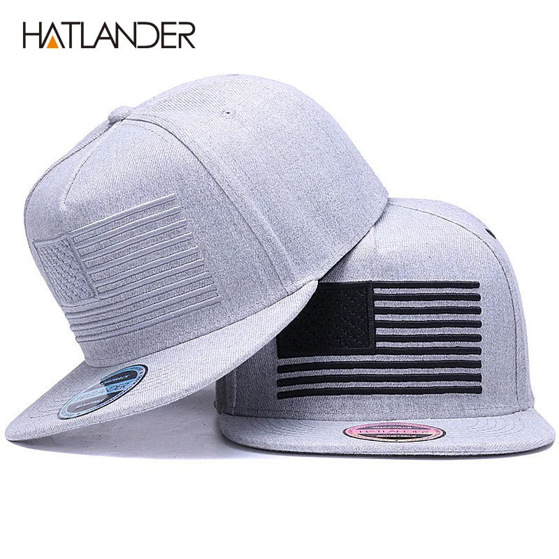 Raised Flag Embroidery Snapback Cap FitiqueFit