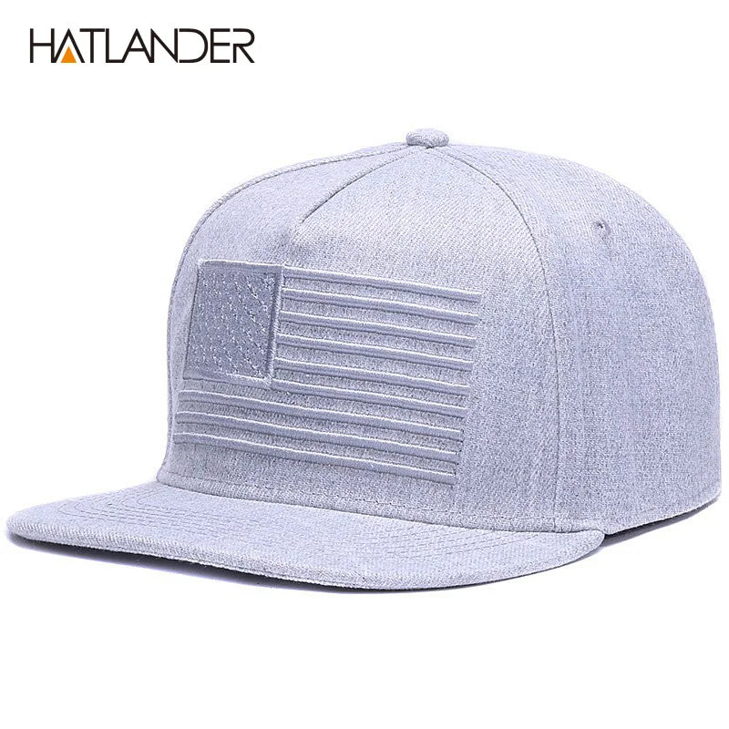 Raised Flag Embroidery Snapback Cap FitiqueFit