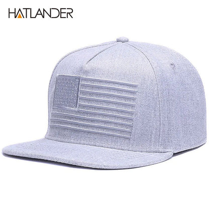 Raised Flag Embroidery Snapback Cap FitiqueFit
