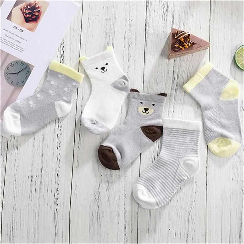 5 Pair Cotton Mustache Printing Socks Baby Girls & Boys For 1-3 Year Elastic Warm And Comfortable Kids Sock Stevvex