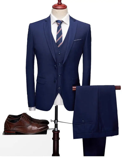High Quality 3 Pieces One or Two Buttons  Navy Blue Color Wedding Suit Party Business Man Suit in Stock MMSB5 NovaCart