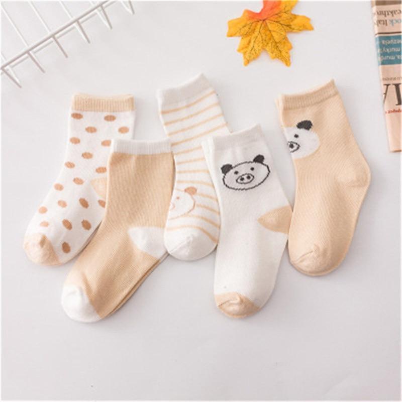 5 Pair Cotton Mustache Printing Socks Baby Girls & Boys For 1-3 Year Elastic Warm And Comfortable Kids Sock Stevvex
