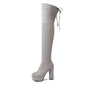 Size 34-43 New 2024 Over the Knee Boots Women Faux Suede Thigh High Boots Platform Stretch Slim Sexy Ladies Women's Winter Boots NovaCart
