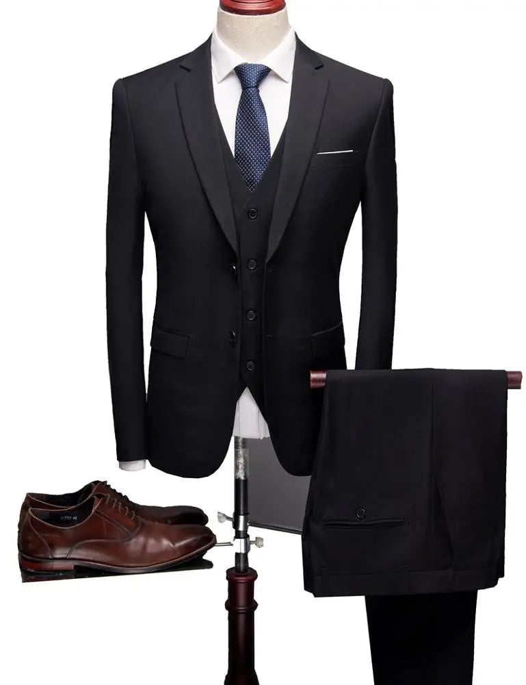 High Quality 3 Pieces One or Two Buttons  Navy Blue Color Wedding Suit Party Business Man Suit in Stock MMSB5 NovaCart
