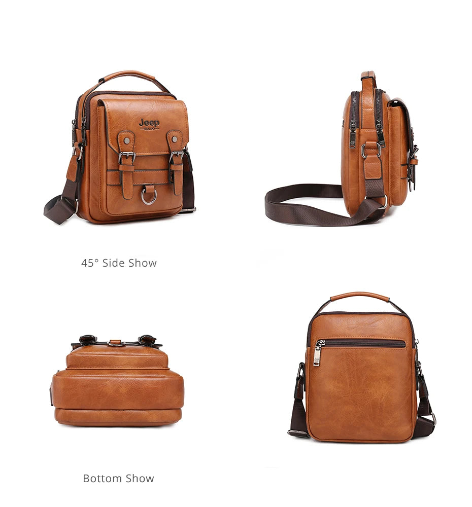 JEEP BULUO Multi-function Business Handbags Men New Man's Shoulder Bag Large Capacity Leather Messenger Bag Crossbody Big Brand NovaCart