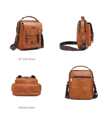 JEEP BULUO Multi-function Business Handbags Men New Man's Shoulder Bag Large Capacity Leather Messenger Bag Crossbody Big Brand NovaCart