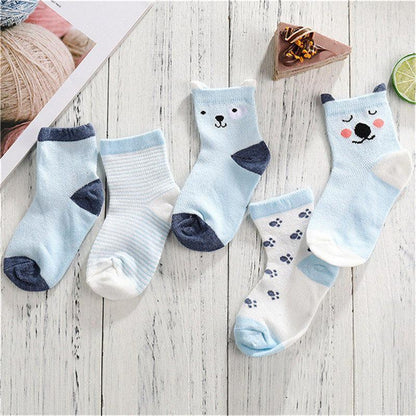 5 Pair Cotton Mustache Printing Socks Baby Girls & Boys For 1-3 Year Elastic Warm And Comfortable Kids Sock Stevvex