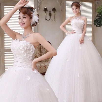 2018 Strapless Wedding Ball Gown Princess Wedding Dresses Graceful Ruffles Organza Wedding Gown NovaCart