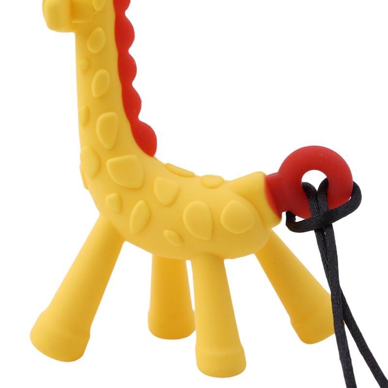 Unique Cute Cartoon Giraffe Shape Baby Teether Silicone  Teething Toy New Hanging Toy For Baby Activity Stevvex