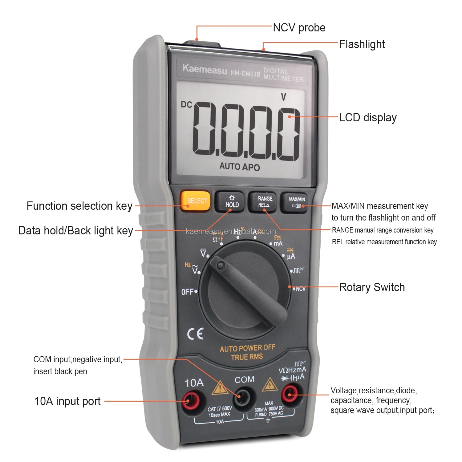 OEM ODM Anti-Burn Multitester DC/AC NCV Measure Square-wave Output True-rms Auto Range Digital Multimeters NovaCart
