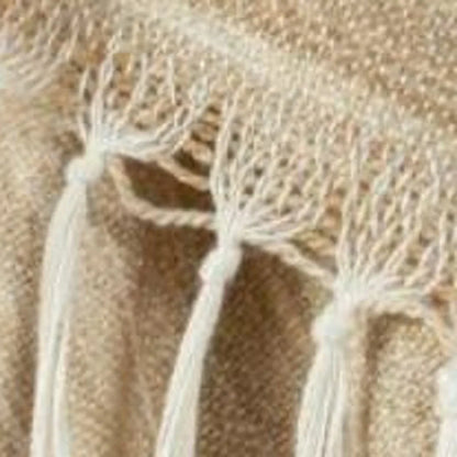 HMS 100% Poly PET Woven Beige Throw Blanket with Animal Pattern Soft and Cozy for Home Decor NovaCart