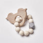 Modern Baby Silicone Wooden  Nursing Bracelets Wood Teether Silicone Beads Teething Wood Rattles Toys for Baby Stevvex