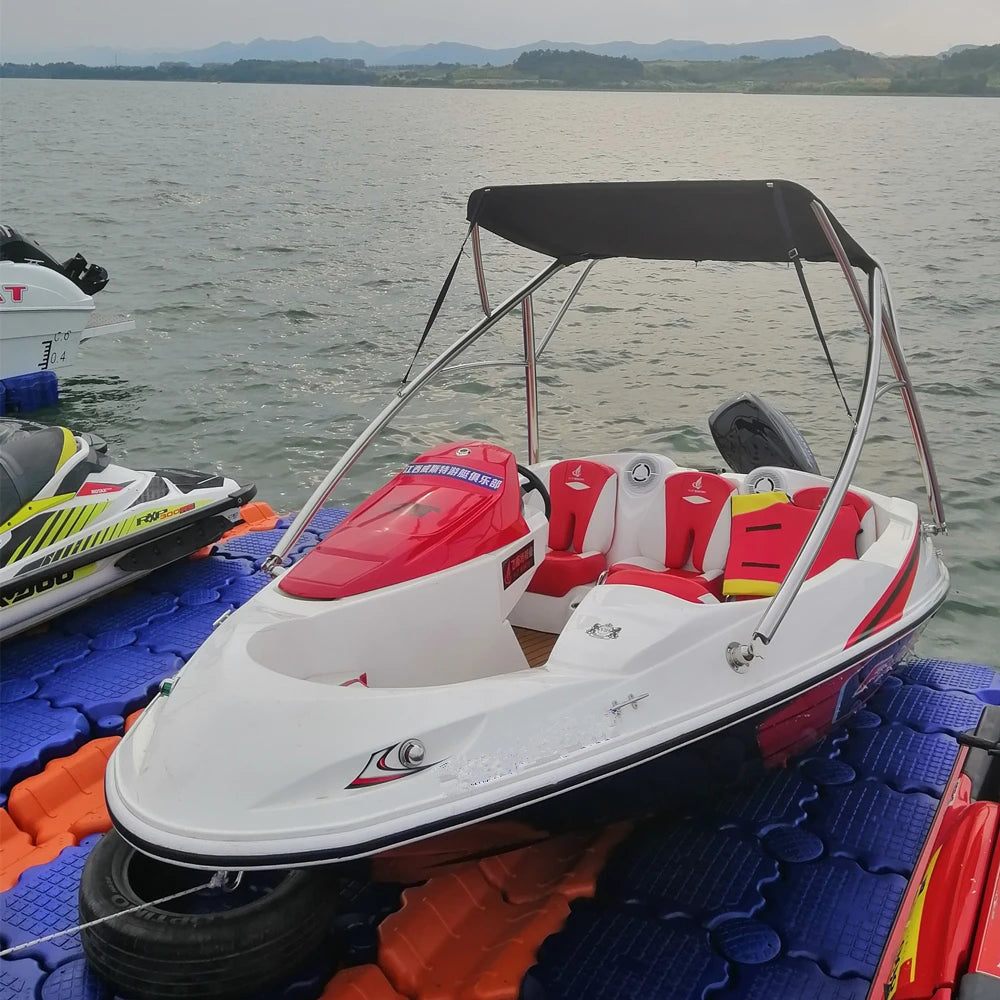 4.67 M 4 Seats Fiberglass Outboard Engine High Speed Boat for Personal Pleasure NovaCart
