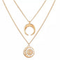 Multi Layer Lock Portrait Pendants Necklaces For Women Gold Metal Key Heart Necklace