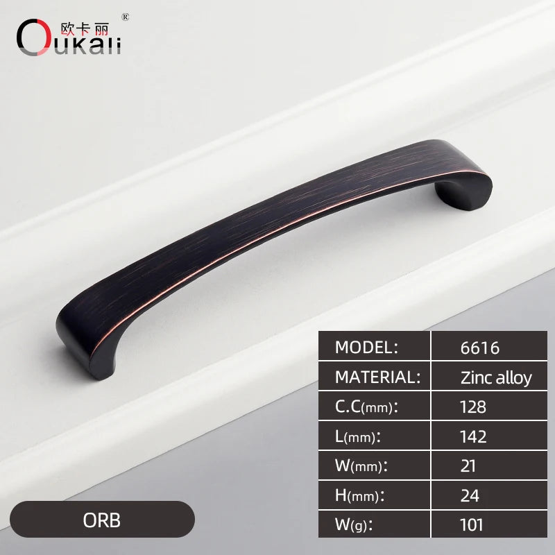 Oukali Nordic Style Atmospheric Brushed Brass Cabinet Wardrobe Knobs Handles Kitchen Bedroom Furniture Handles NovaCart
