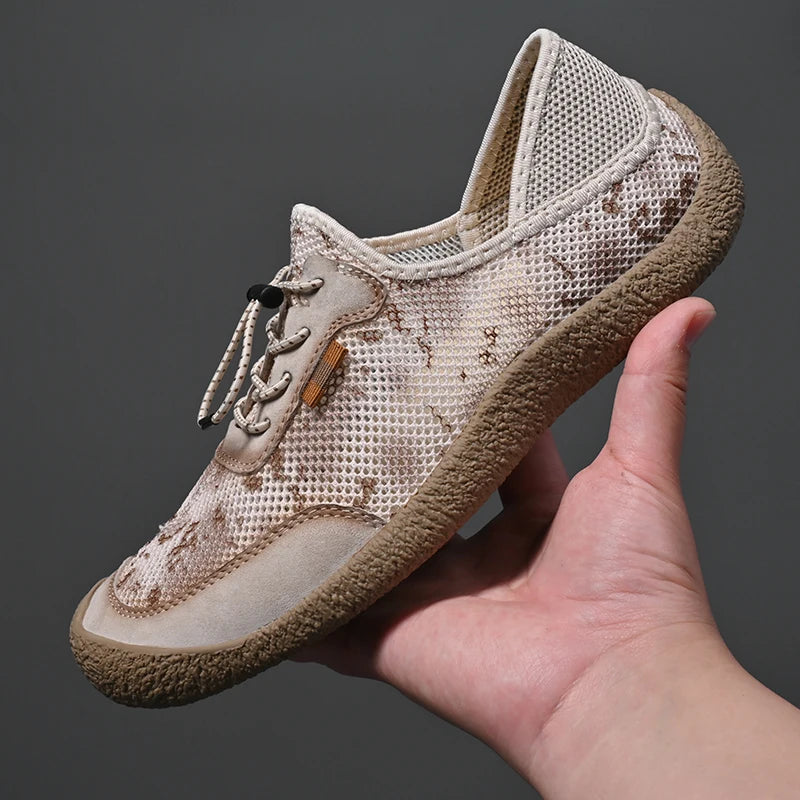 Factory Supply Large Size Feet Genuine Leather Mesh Upper Breathable Hand Made Sewing Men Cool Summer Shoes Sandals NovaCart