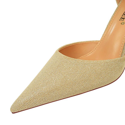 286-A2 BIGTREE European and American Fashion Women's Shoes Hollow Shallow Mouth Pointed Bow Women's High Heels NovaCart