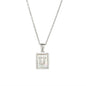 18K Golden Chain Necklaces Male Square Natural Shell Initial Letters Pendant Stainless Steel Jewelry
