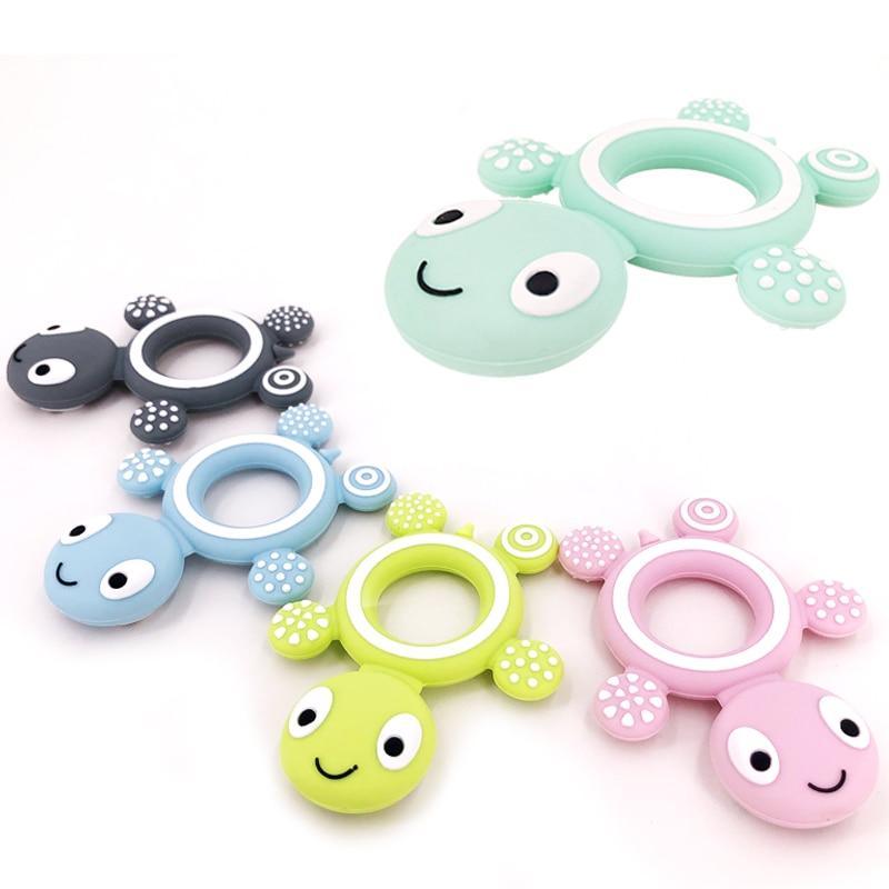 Baby Silicone Teethers Food  Cute Turtle Tiny  Teething Baby Shower Gifts Cartoon Animals Teether Stevvex