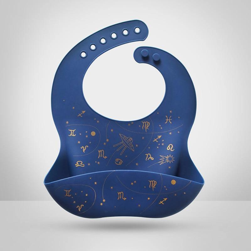 Luxury Modern Bibs Waterproof Soft Silicone Kids Girl Boy Adjustable Children Bib Cute Cartoon Print Baby Feeding Stuff For Kids Stevvex