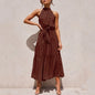 Summer Long Dress Polka Dot Casual Dresses Black Sexy Halter Strapless Sundress Vacation