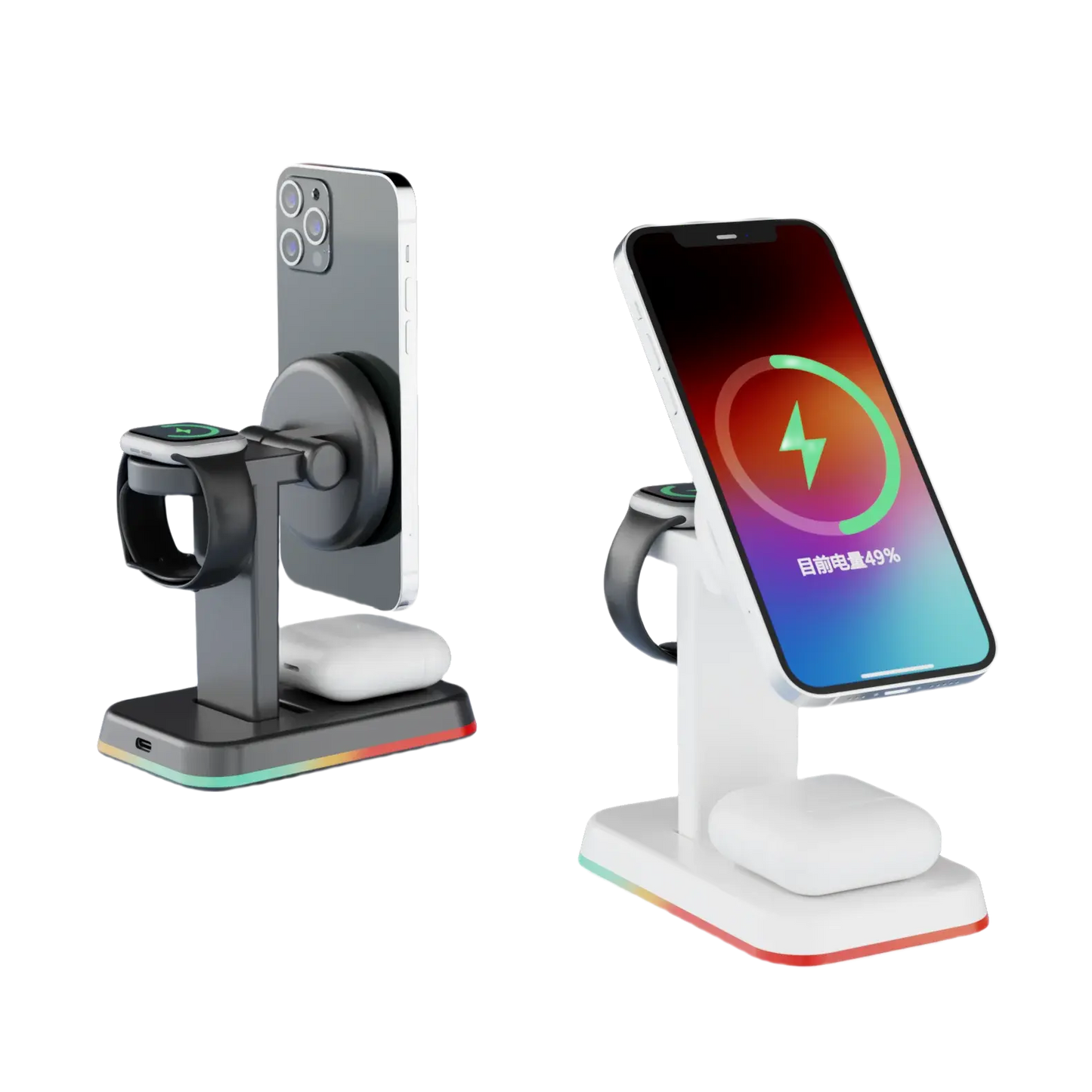 Revolutionary 3-in-1 Magnetic Wireless Charger - Fast Charge Your Devices with Style!
