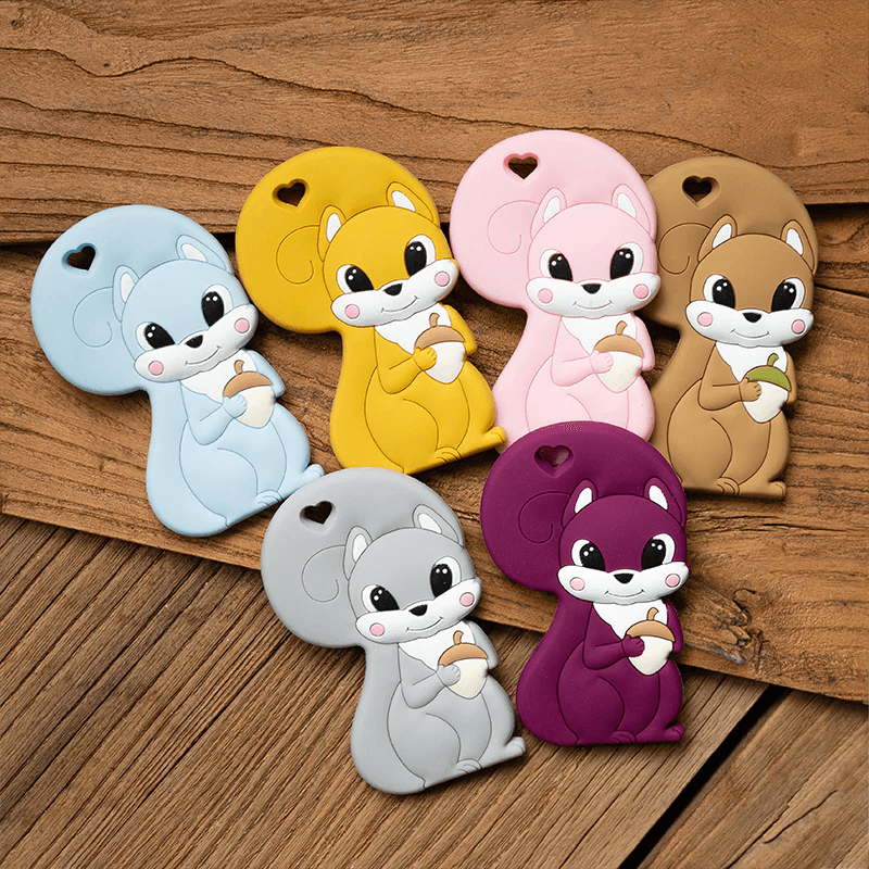 New Sets Baby Silicone Teether Rodent Silicone Animal Fox Teeth Chew Children Goods Stevvex