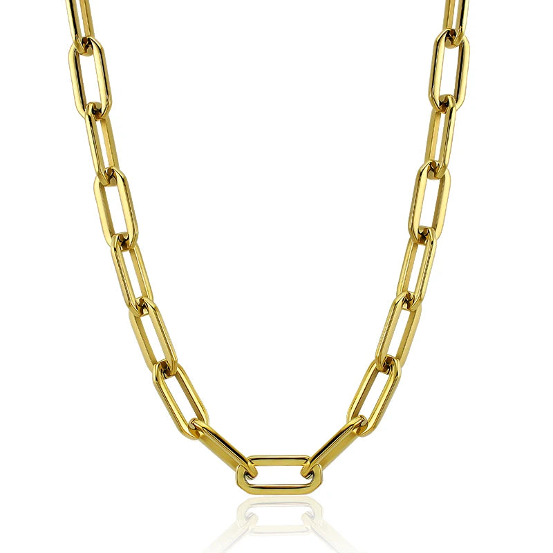 Gold Color Big Carabiner Lock Clasp Chain Link Charm Femme Bracelet for Women Handmade Statement Bracelet Necklace Sets NovaCart