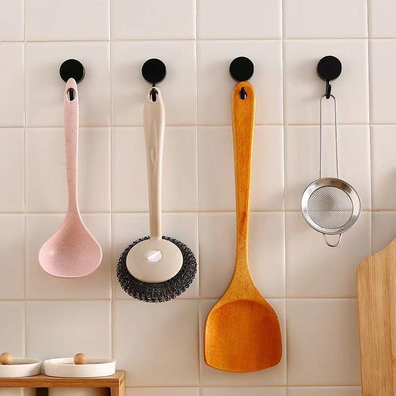 10PCS Self Adhesive Wall Hook Strong Without Drilling Coat Bag Bathroom Door Kitchen Towel Hanger Hooks Home Storage Accessories Decorative Hooks Entrance Organizers with Self-Adhesive Hooks for Hanging Keys Towels Stevvex