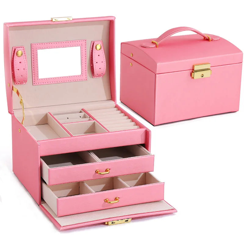 Hot Sale PU Leather Jewelry Storage Box Different Color Organizer for Earrings Necklace Jewelry NovaCart