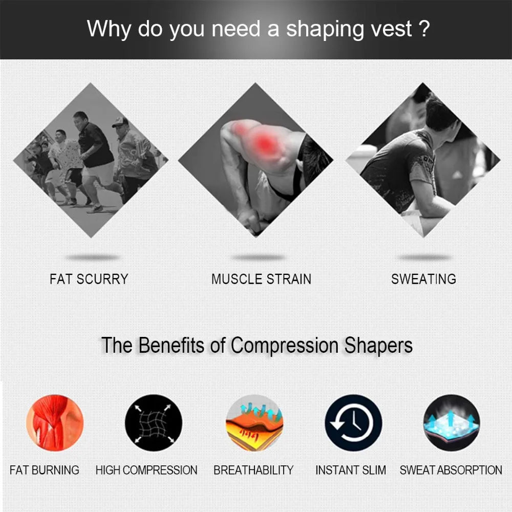 Mens Slimming Body Shaper Compression Shirt Tummy Control Slimmer Shapewear Gynecomastia Undershirt Posture Corrector Tops NovaCart