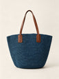 Handwoven Raffia Tote Bag With Leather Handles LINTICO