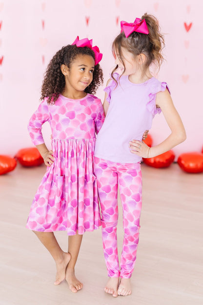 Happy Heart Day 3/4 Sleeve Pocket Twirl Dress Mila & Rose ®