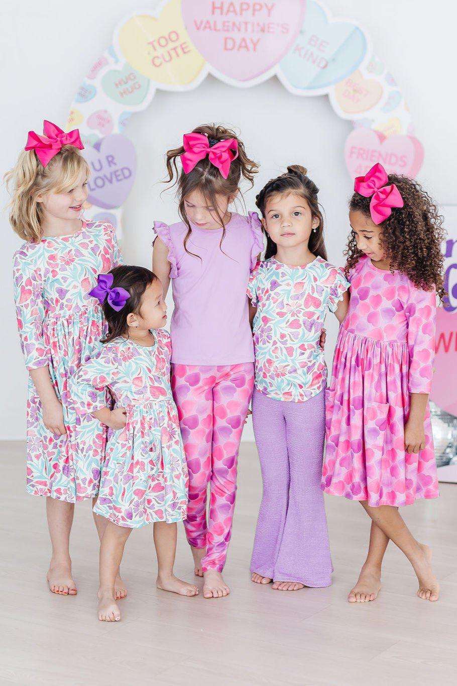 Happy Heart Day 3/4 Sleeve Pocket Twirl Dress Mila & Rose ®