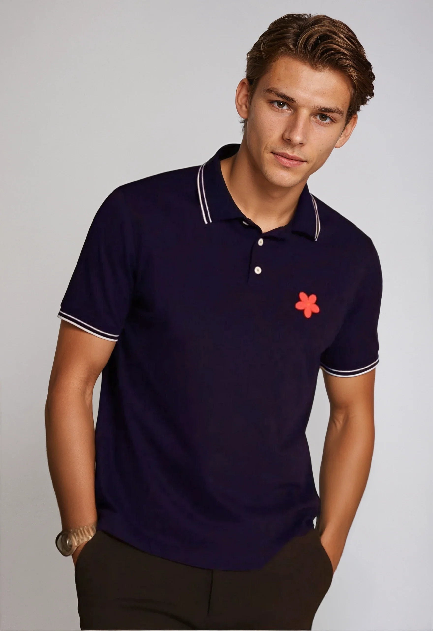 Happy Polo Shirt - Navy Buki