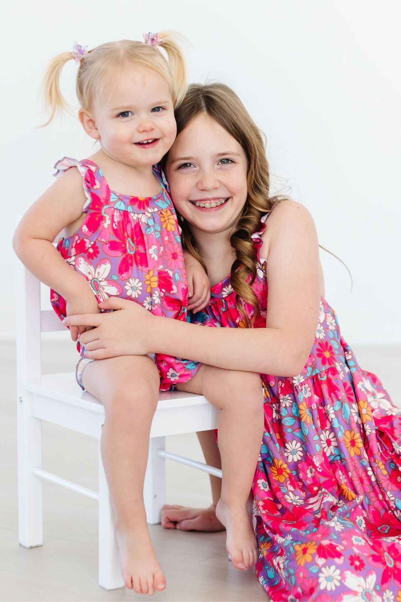 Hawaiian Floral Ruffle Cross Back Romper Mila & Rose ®