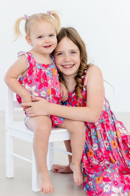 Hawaiian Floral Ruffle Cross Back Romper Mila & Rose ®