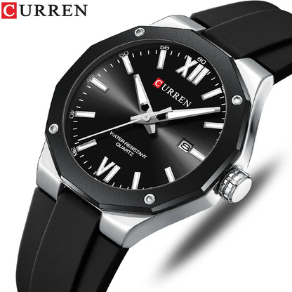 CURREN 8465 Brand Silicone Men Watches Big Dial Quartz Wristwatches Simple Watches Clock Reloj Hombre Male Casual Watch for Gift NovaCart