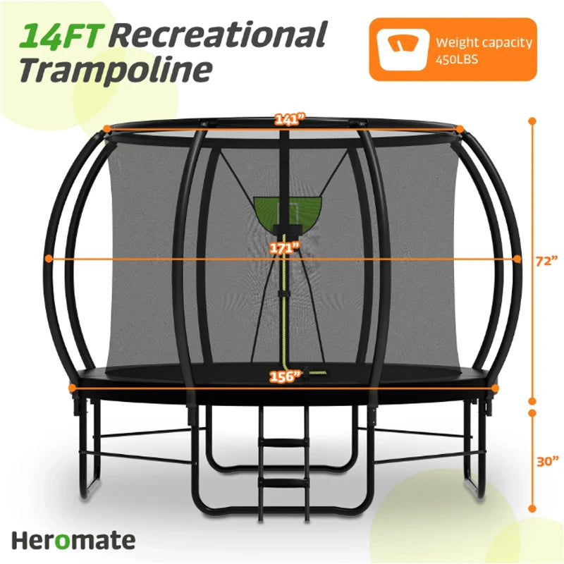 Zoshine Outdoor Jumping Trampoline Curved Pole Garden Trampoline with PVC Spring Cover Large Trampoline in Stock NovaCart
