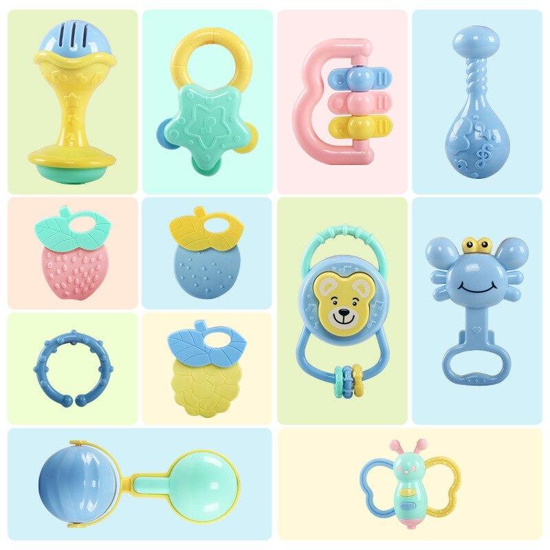 Baby Rattle Toys Cartoon Hand Grip Soft Rattles Shaker Teether Infant Newborn Educational Toys For Baby and Kids Stevvex