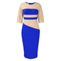 D381 Latest Design Half Sleeve Contrast Color Elegant Dresses for Ladies Office Dresses Women Formal Work Career Dresses NovaCart