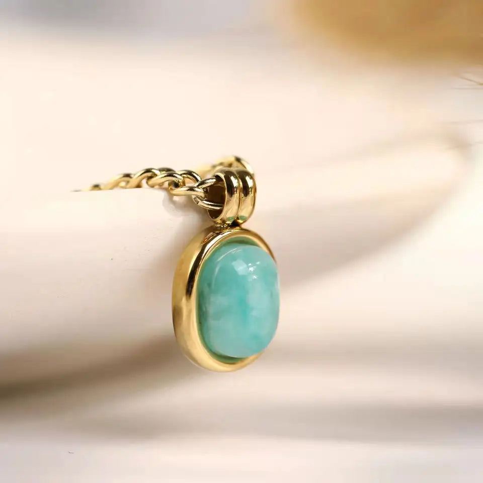 Dainty Amazonite Pendant Necklace LUNAR VINES