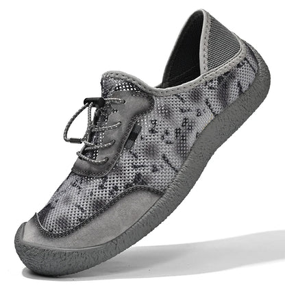 Factory Supply Large Size Feet Genuine Leather Mesh Upper Breathable Hand Made Sewing Men Cool Summer Shoes Sandals NovaCart