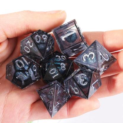 MINI PLANET DND Dice Set Purple Dragon Eye Liquid Core Dice RPG Dungeons&Dragons Wholesale Custom Handmade Polyhedral Resin Dice NovaCart