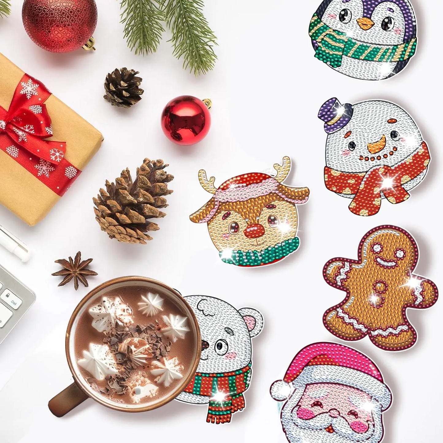 6 Christmas Diamond DIY Decorative Stickers Handmade Kids' Tree Elements Adds Holiday Atmosphere Style Any Space Made in China NovaCart
