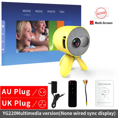 LEJIADA YG220 Mini Projector 3.5mm Audio Phone with screen Update Version Portable Pocket Cute Projector Video Player Kids Gift